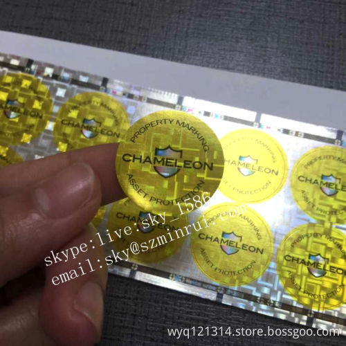 Customized Pattern Security Holographic Destructive Vinyl for Hologram Warranty Void Sticker